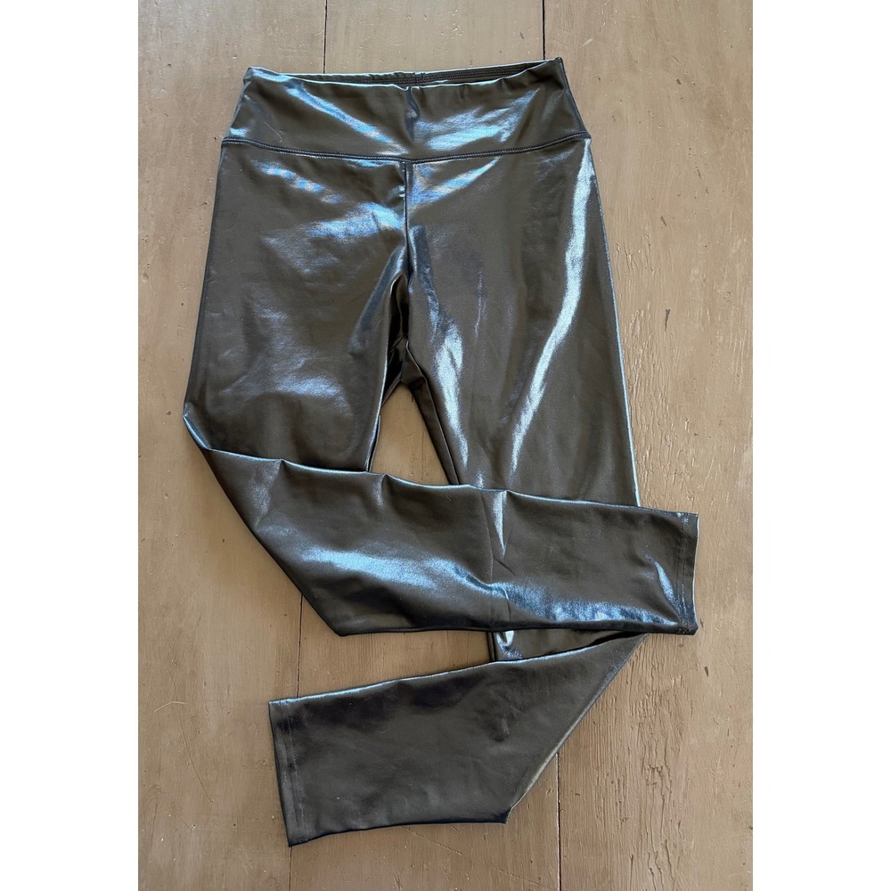 Wild Fable Womens Metallic Black Pleather Leggings High Rise Halloween Size M